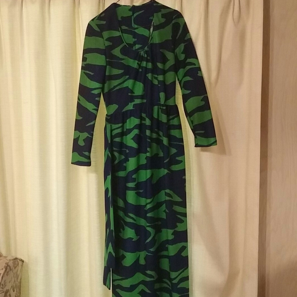 Green and blue dress